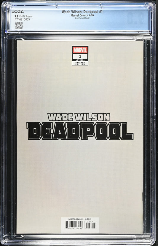 Wade Wilson: Deadpool #1 CGC 9.8 Crain Variant Cover