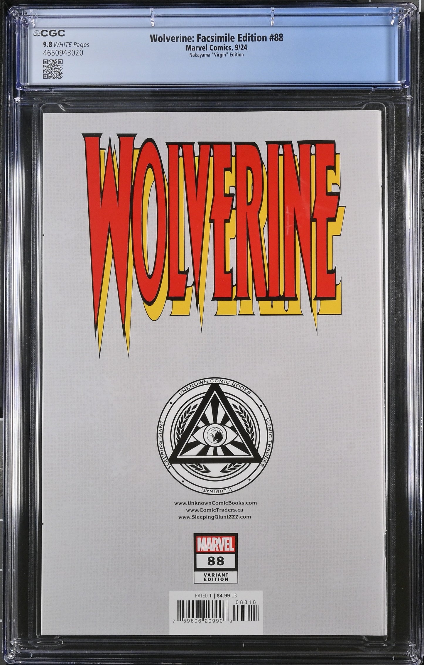 Wolverine #88 David Nakayama Facsimile Virgin Variant CGC 9.8