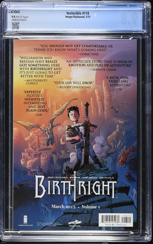 Invincible #118 - Image/Skybound, 3/15 - CGC 9.8