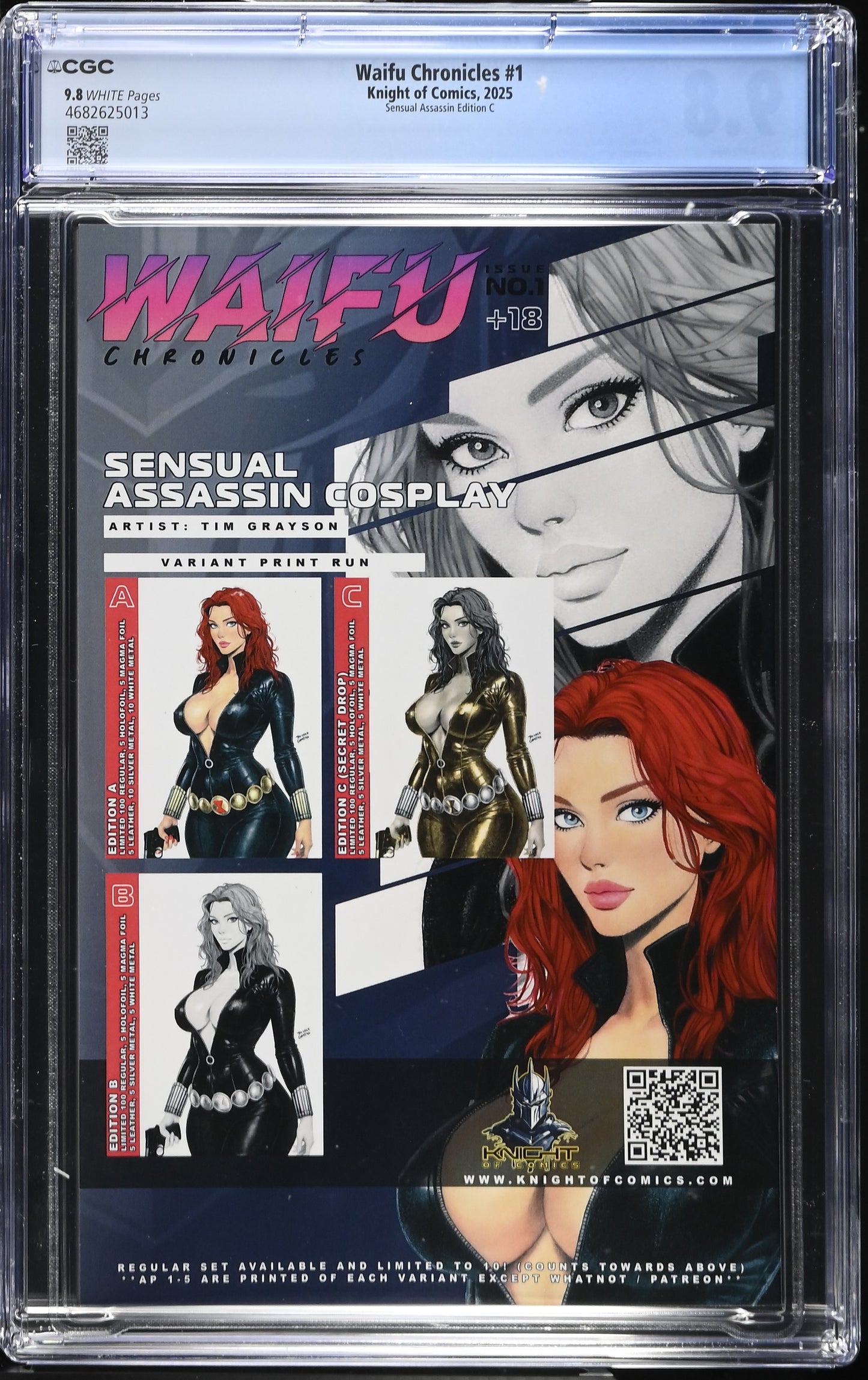 Waifu Chronicles #1 Sensual Assassin Black Widow Cover C By Grayson CGC 9.8