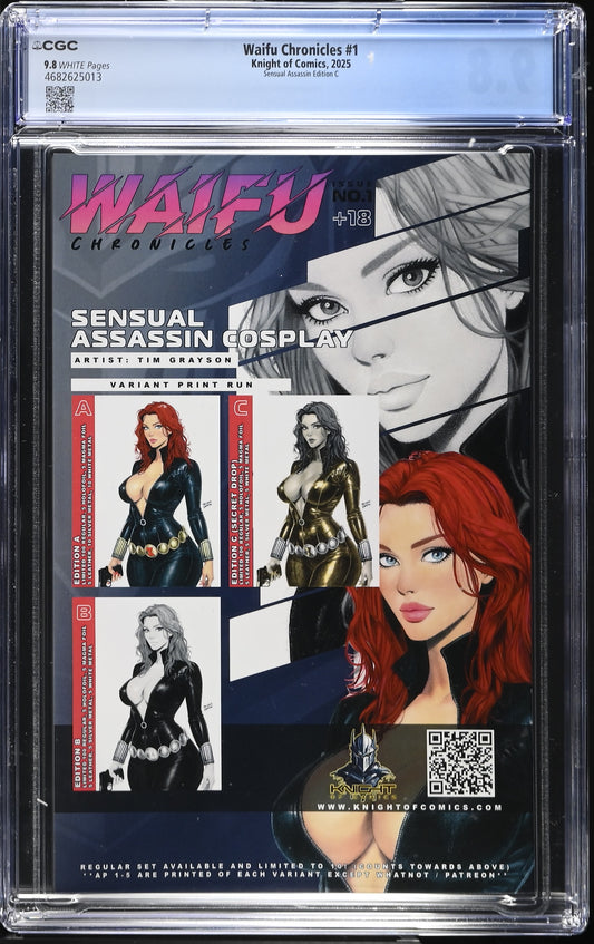 Waifu Chronicles #1 Sensual Assassin Black Widow Cover C By Grayson CGC 9.8