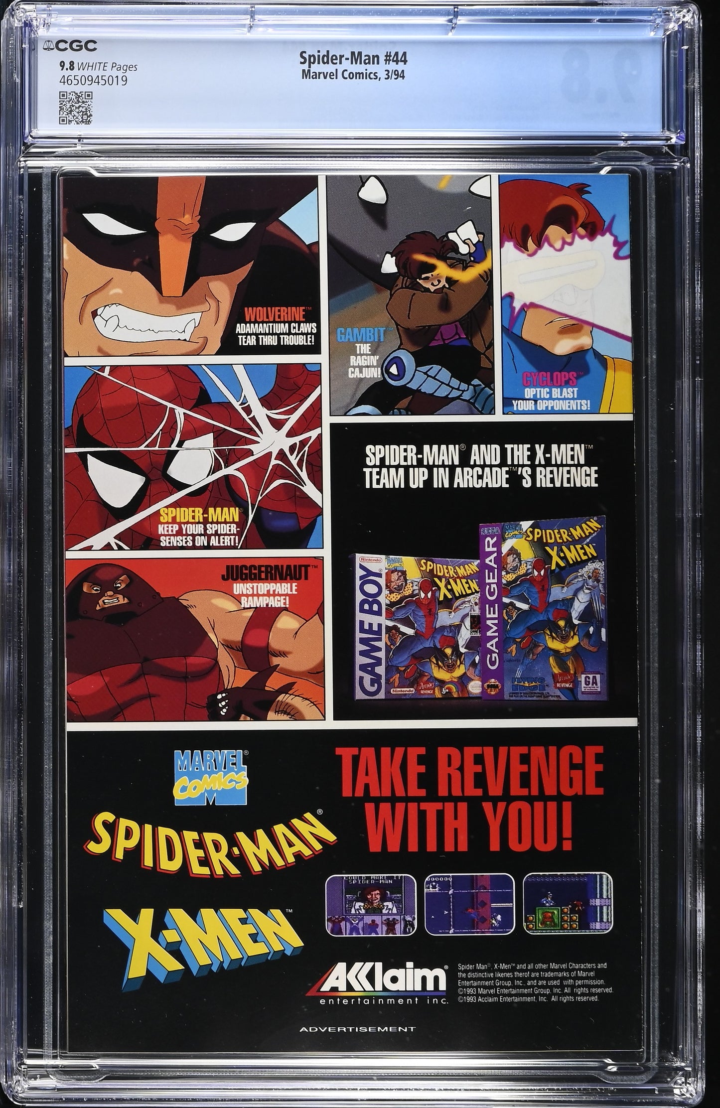 Spider-Man 44 CGC 9.8 White Pages Marvel 1994