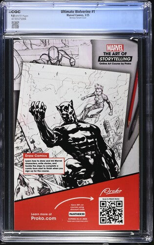 ULTIMATE WOLVERINE #1 CGC 9.8 BERMEJO VARIANT COVER MARVEL COMIC BOOKS 2025 KEY
