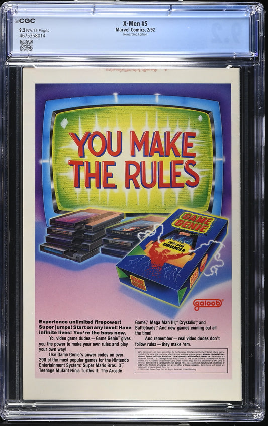 X-Men 5 CGC 9.2 White Pages (1st app of Maverick & 2nd Omega Red)