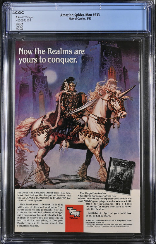 Amazing Spider-man #333 CGC 9.6 Marvel Comic 1990