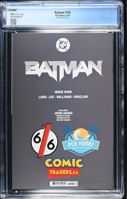 Batman #158 CGC 9.8 John Giang Exclusive Virgin Variant Hush