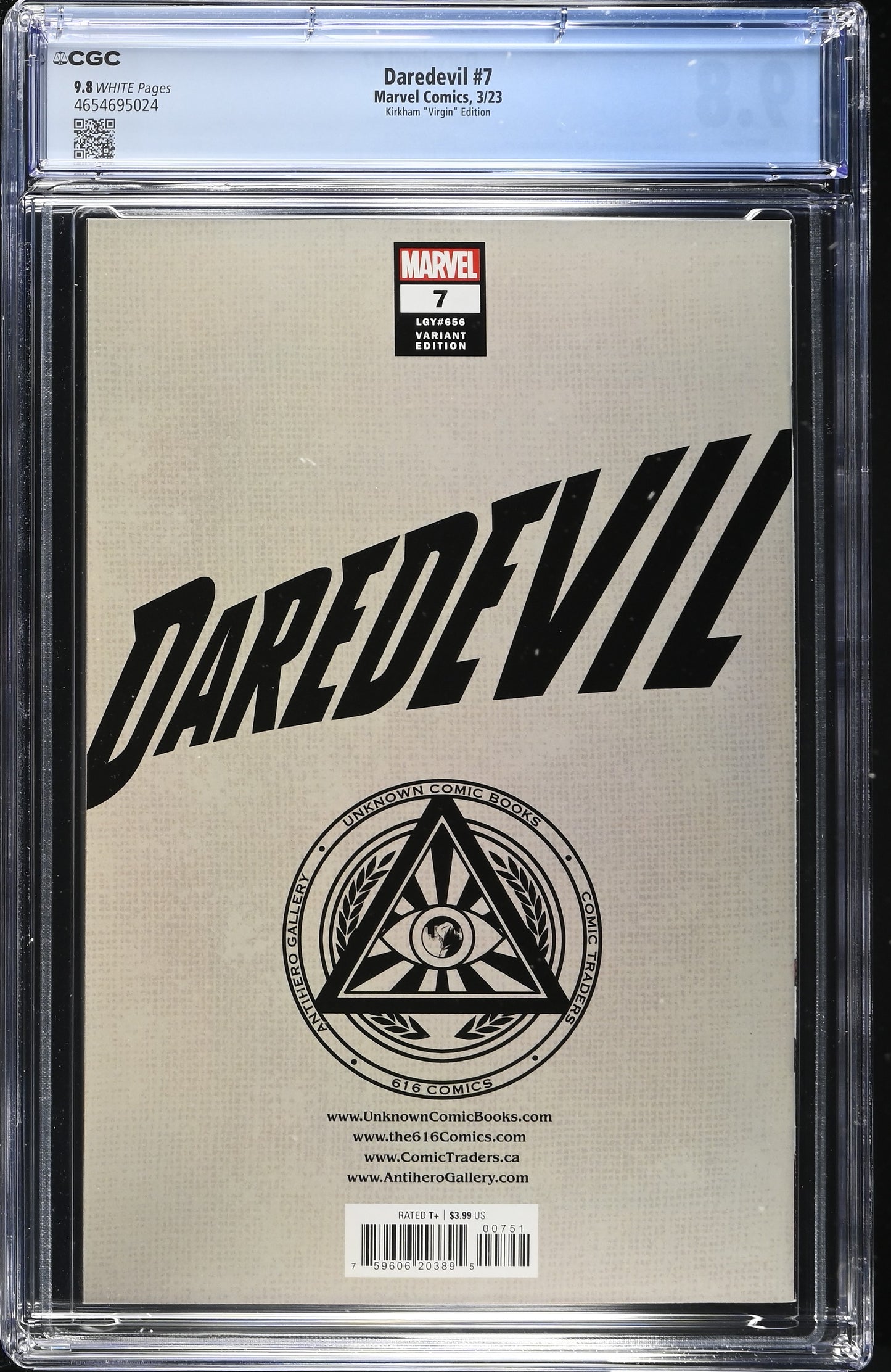 Daredevil #7 (2023 Marvel Comics) 1st Print Tyler Kirkham Virgin Variant CGC 9.8