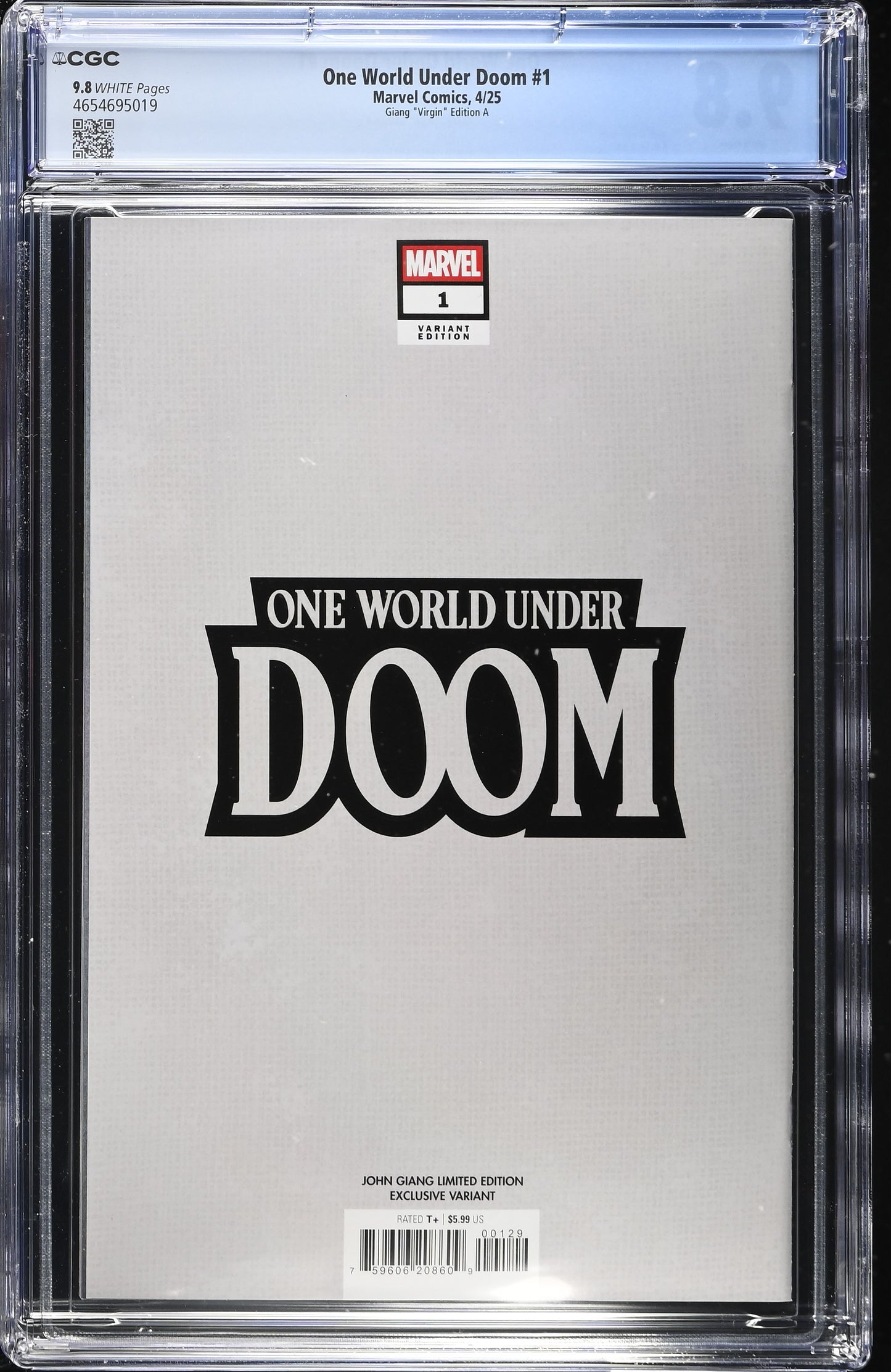 One World Under Doom #1 CGC 9.8 John Giang Negative Bleed Exclusive Virgin