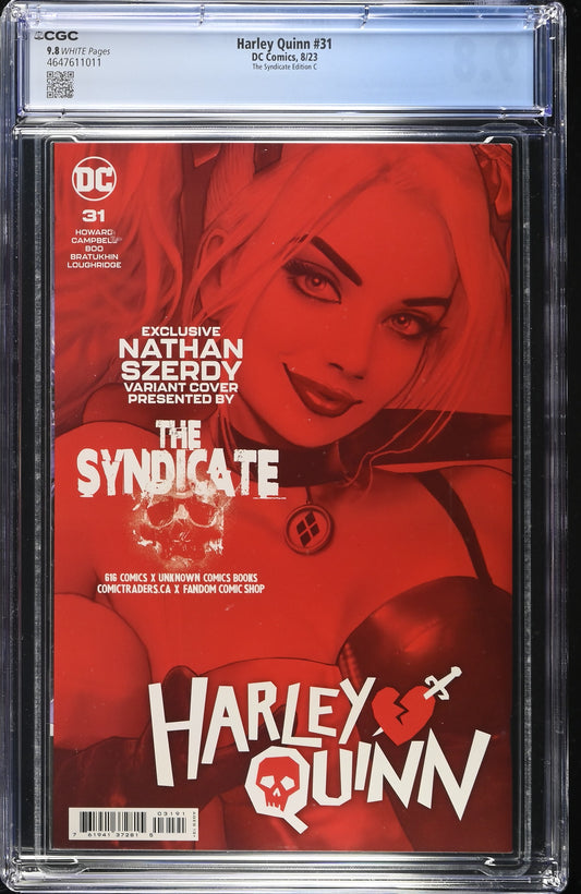 Harley Quinn #31 CGC 9.8 Nathan Szerdy Syndicate Edition C