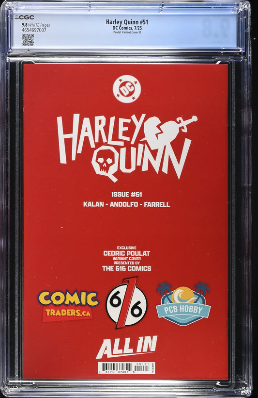 Harley Quinn #51 CGC 9.8 DC Comics 07/25 Poulat Variant B