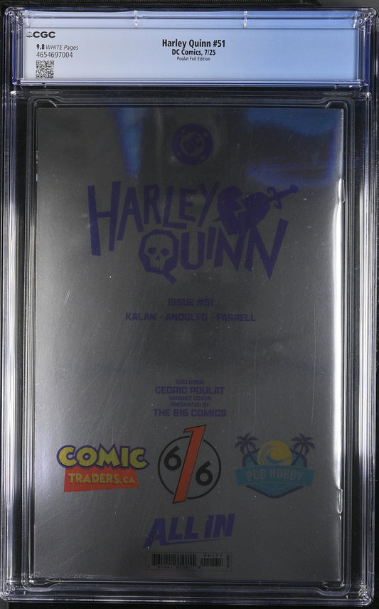 Harley Quinn #51 CGC 9.8 Cedric Poulat Virgin Foil Variant C Limited 1000
