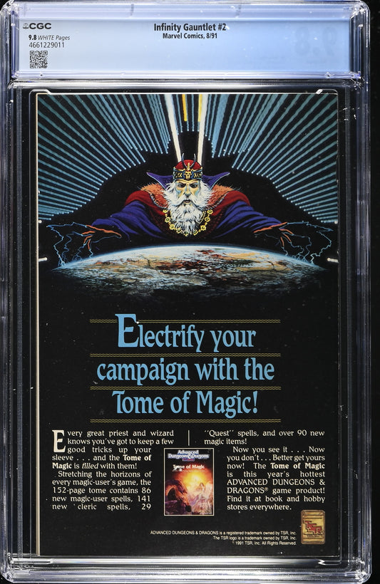 Marvel Comics The Infinity Gauntlet #2 CGC 9.8 1991 Key Issue 1st App Epoch