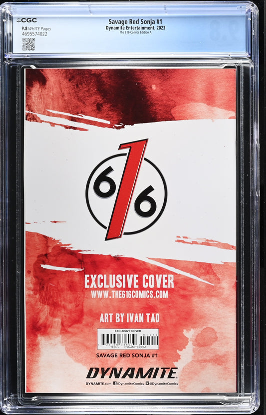 Savage Red Sonja #1 CGC 9.8 Ivan Tao White Color Bleed Virgin Variant A 2023