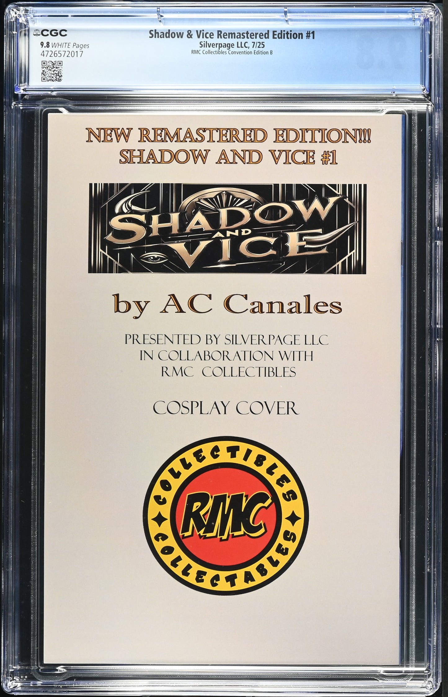 Shadow And Vice #1 Black Cat Virgin By Ickpot CGC 9.8