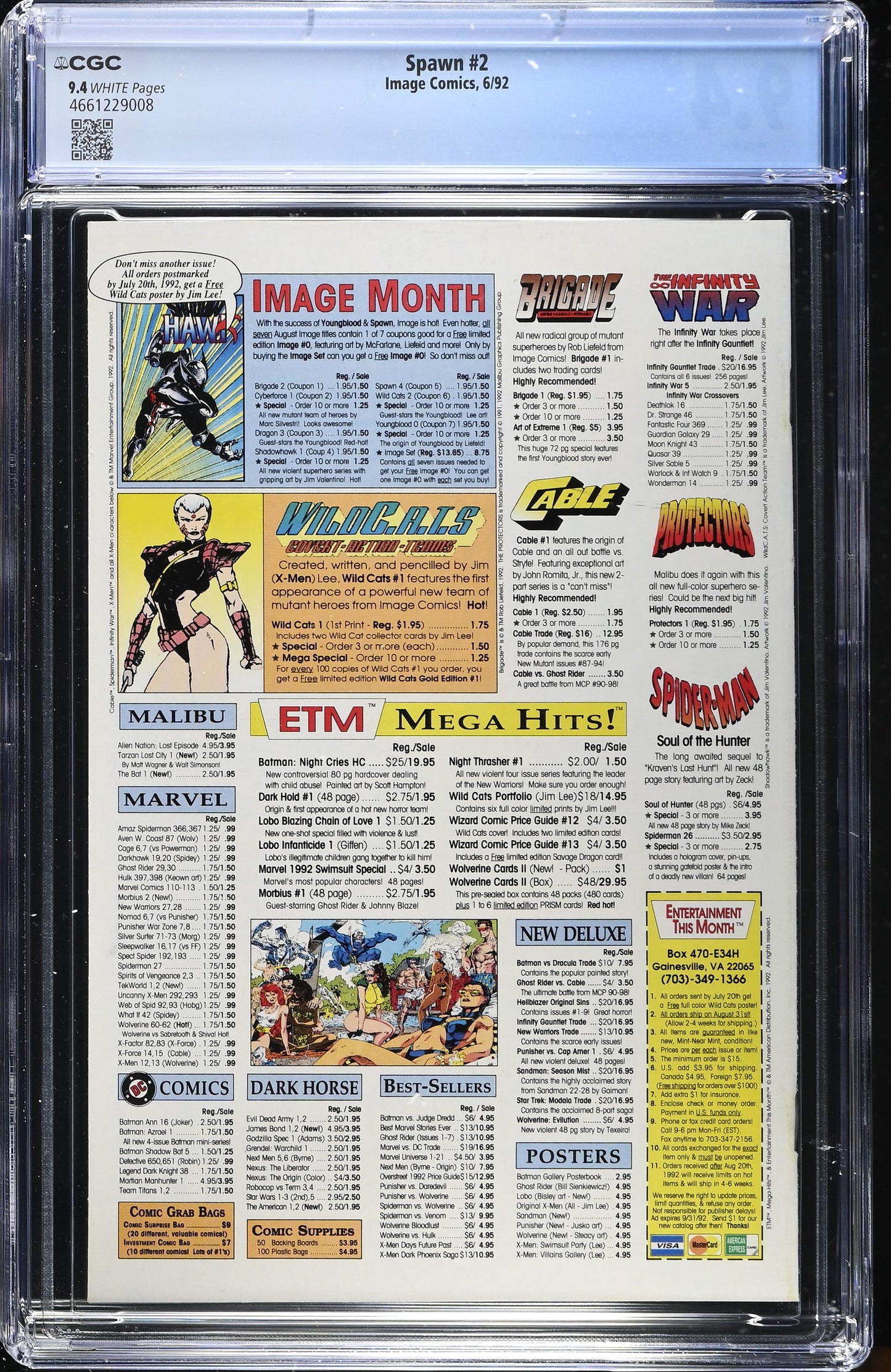 Spawn #2 Image Comics 1st Appearance Of The Violator 1992 CGC 9.4