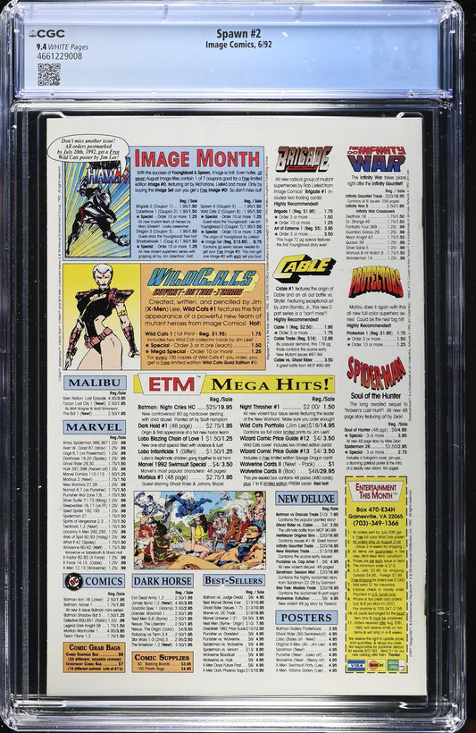 Spawn #2 Image Comics 1st Appearance Of The Violator 1992 CGC 9.4