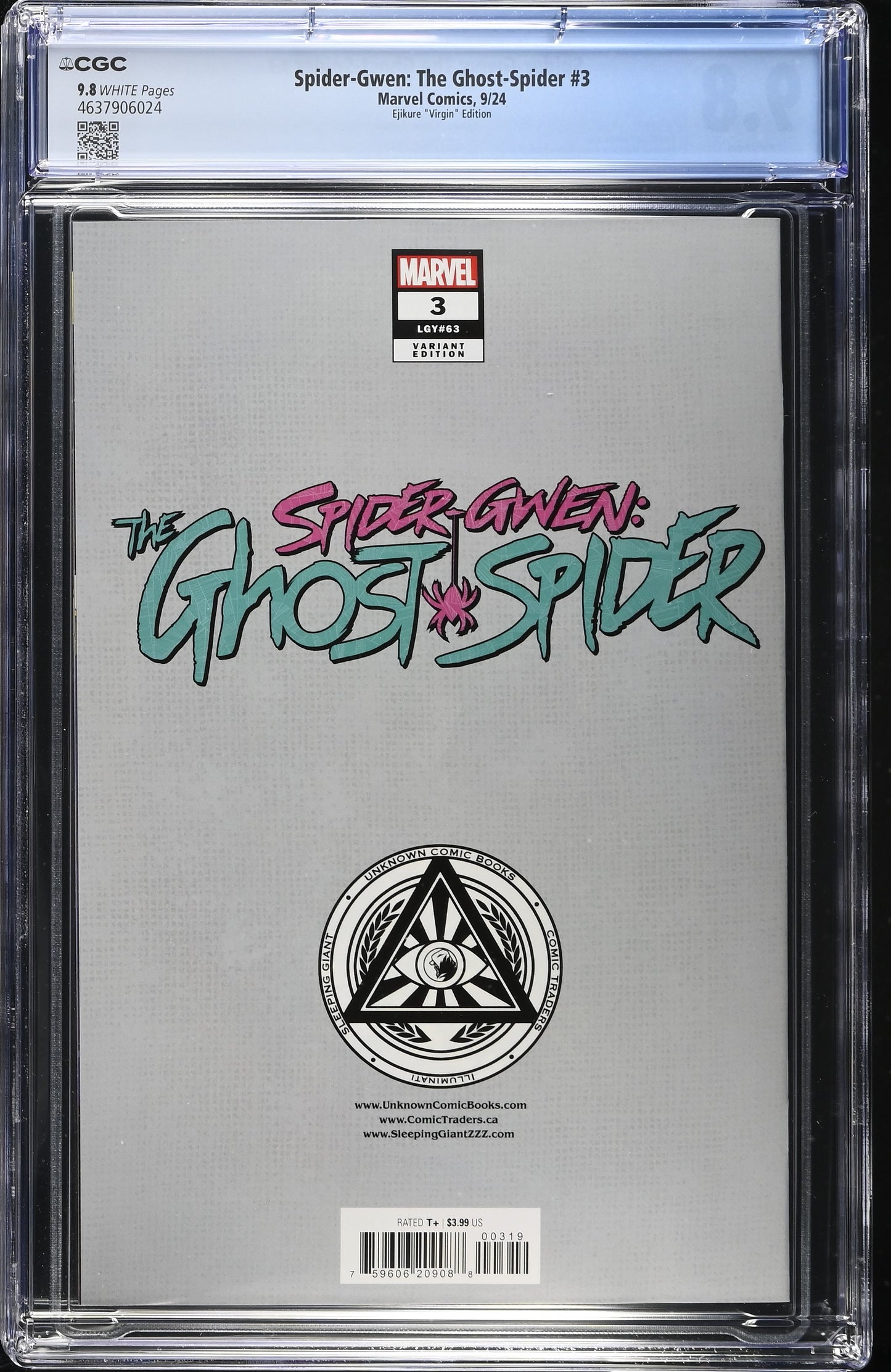 Spider-Gwen: The Ghost-Spider #3 CGC 9.8 Ejikure Virgin Exclusive
