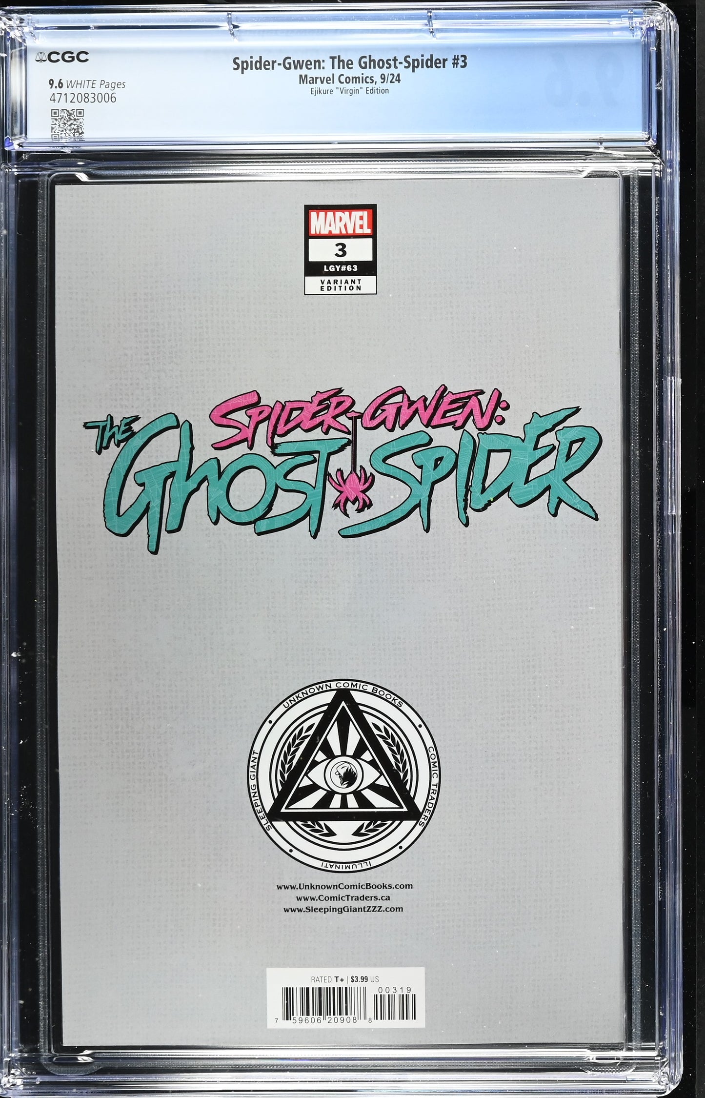 Spider-Gwen Ghost-Spider #3 CGC 9.6 Ejikure Exclusive Virgin Variant Marvel