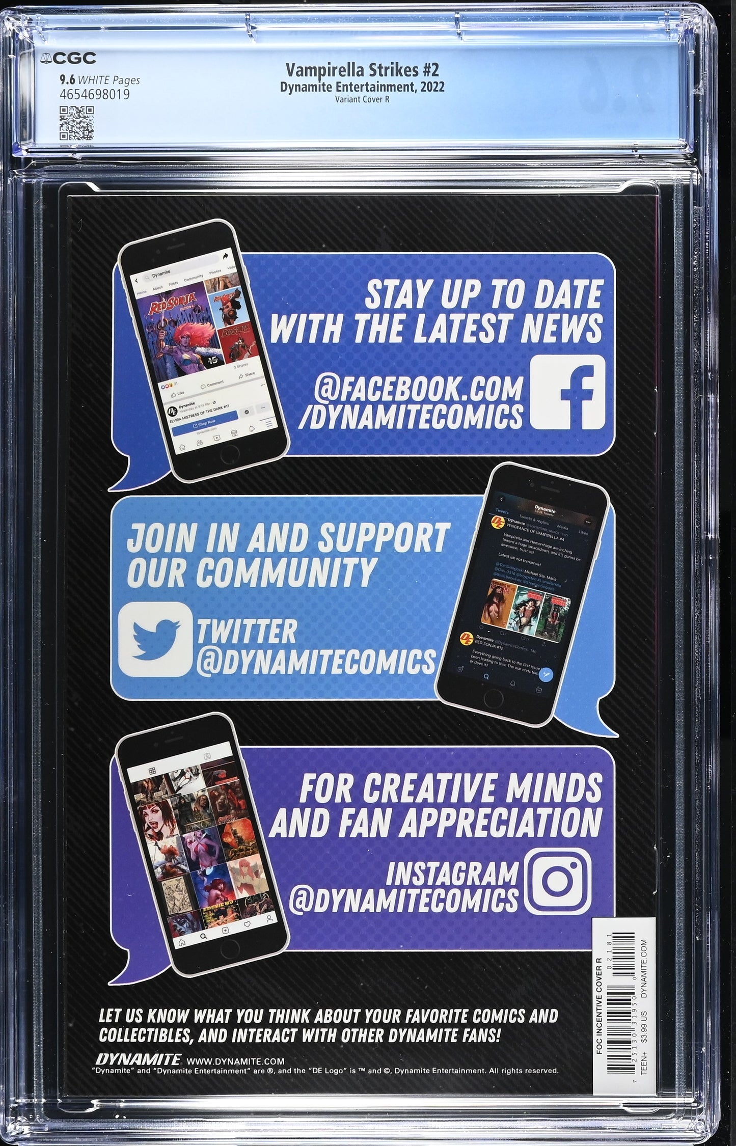 Vampirella Strikes #2 CGC 9.6. Lucio Parrillo 1:11 Ultraviolet Virgin Variant