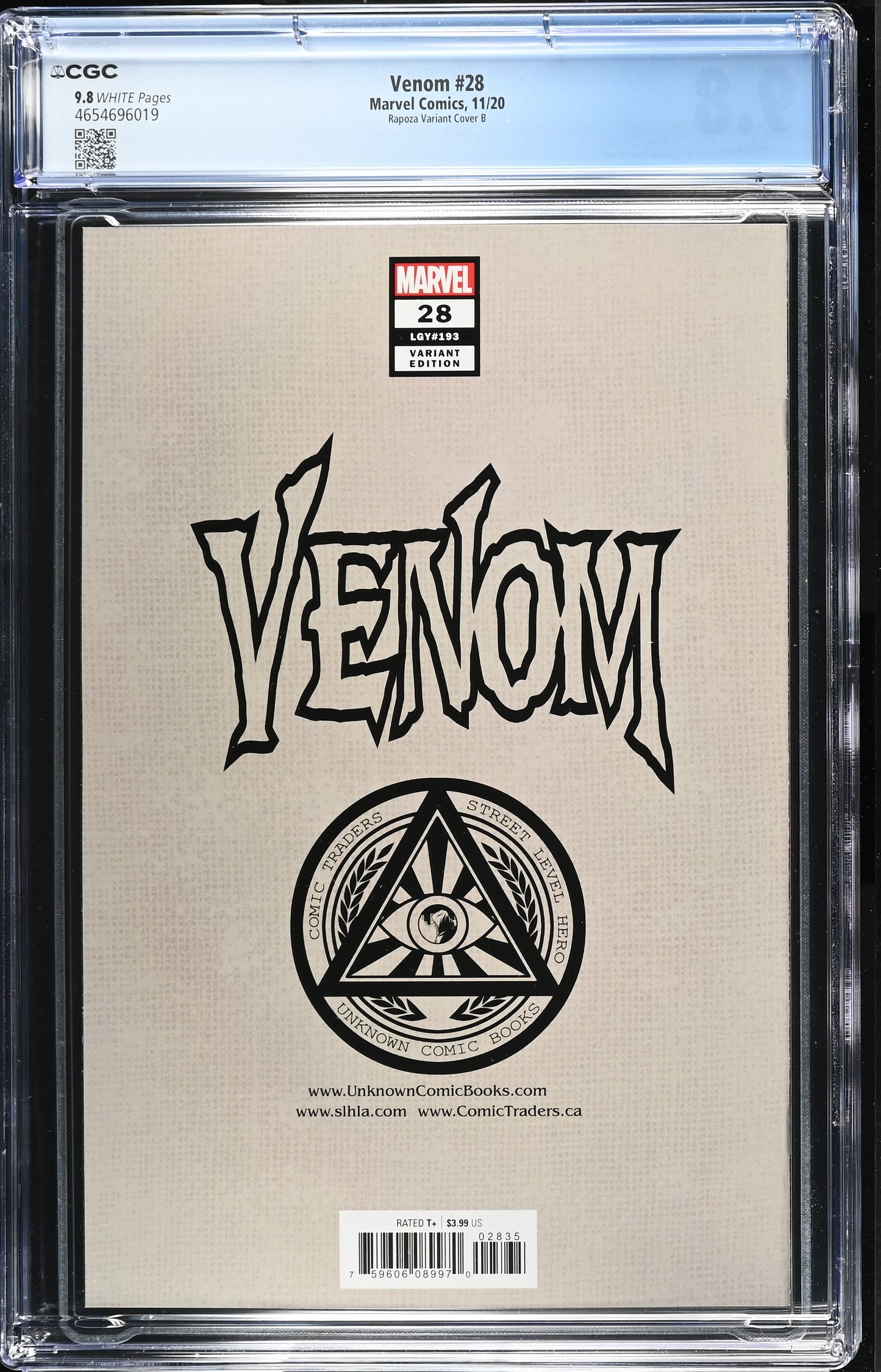 Venom #28 Dave Rapoza Virgin Variant Graded Cover CGC 9.8