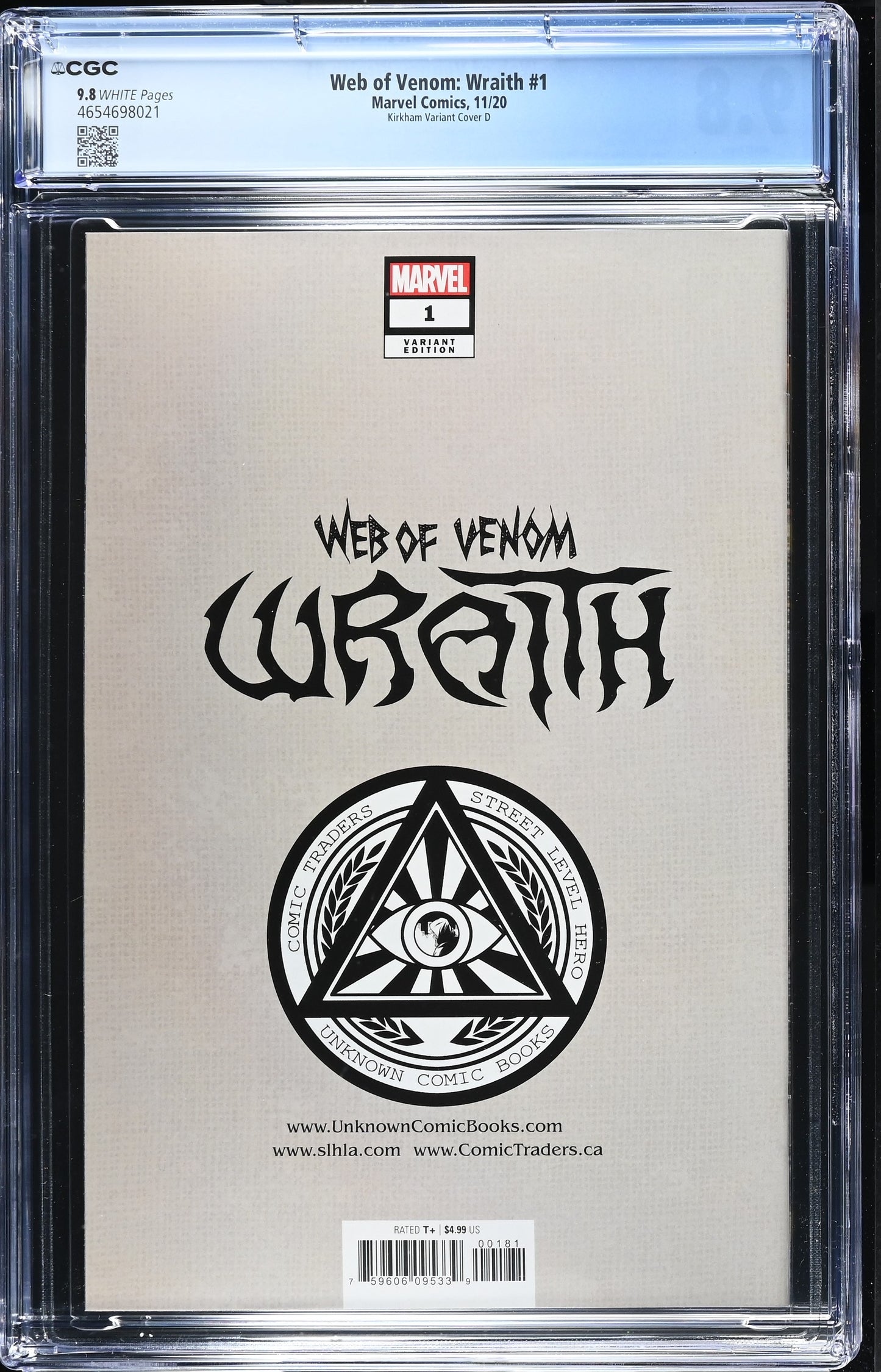 Web of Venom: Wraith #1 -Unknown Comics Tyler Kikham Virgin Secret Cover CGC 9.8