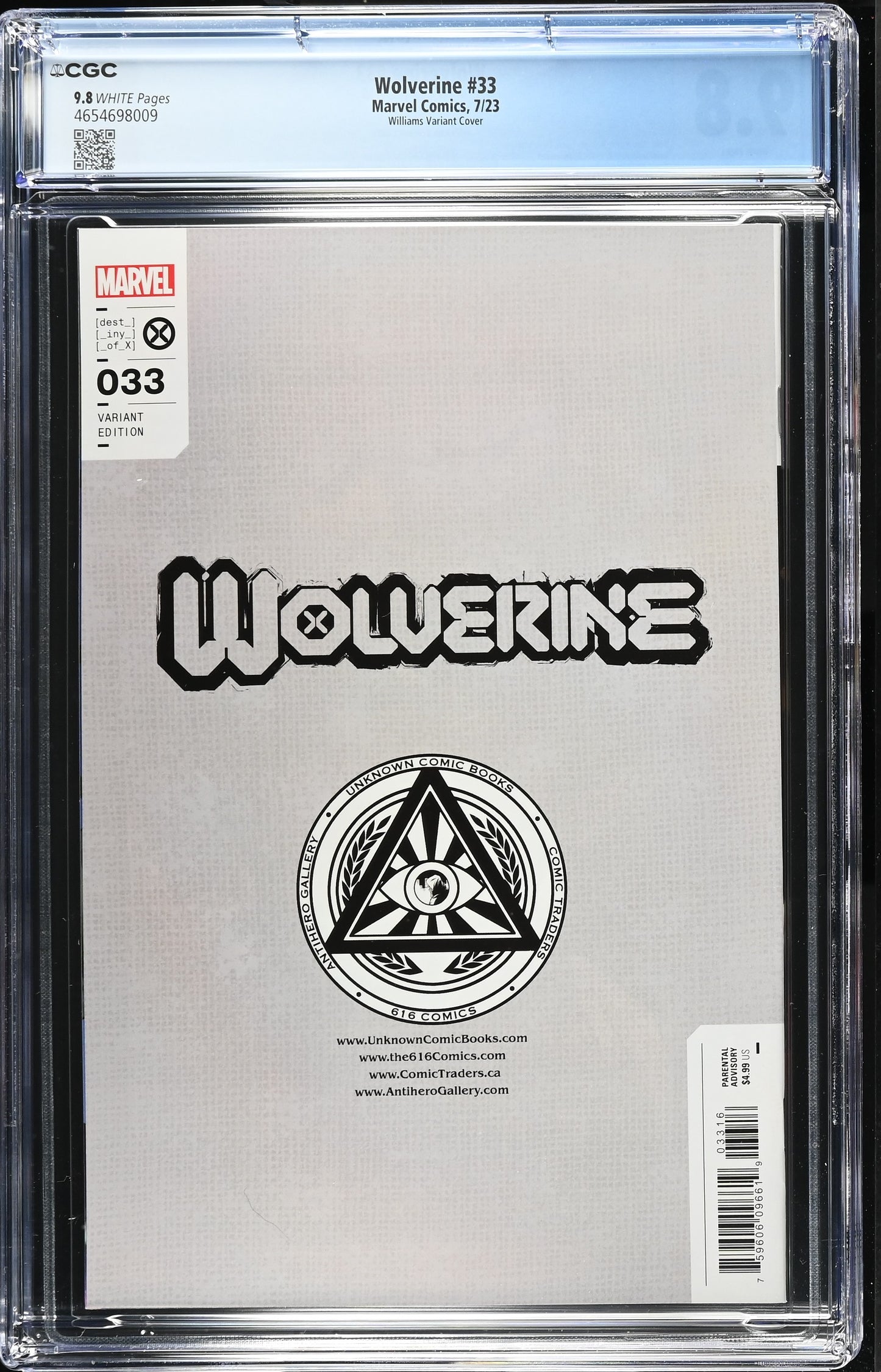 Wolverine 33 CGC 9.8 Williams Variant Cover
