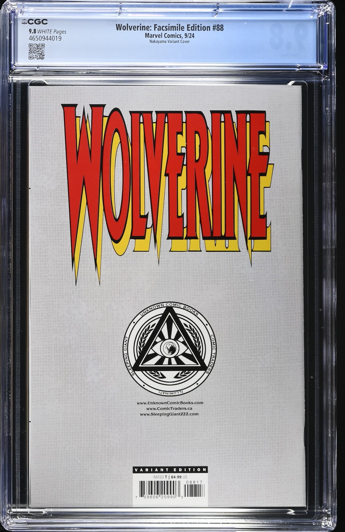 Wolverine #88 Facsimile Edition. CGC 9.8. Nakayama Variant