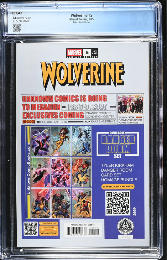 Wolverine #5 Ejikure Exclusive Variant Graded Comic CGC 9.8