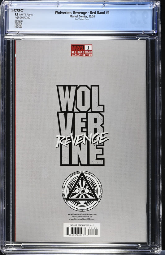 Wolverine Revenge: Red Band #1 CGC 9.8 Puppeteer Lee Variant Edition