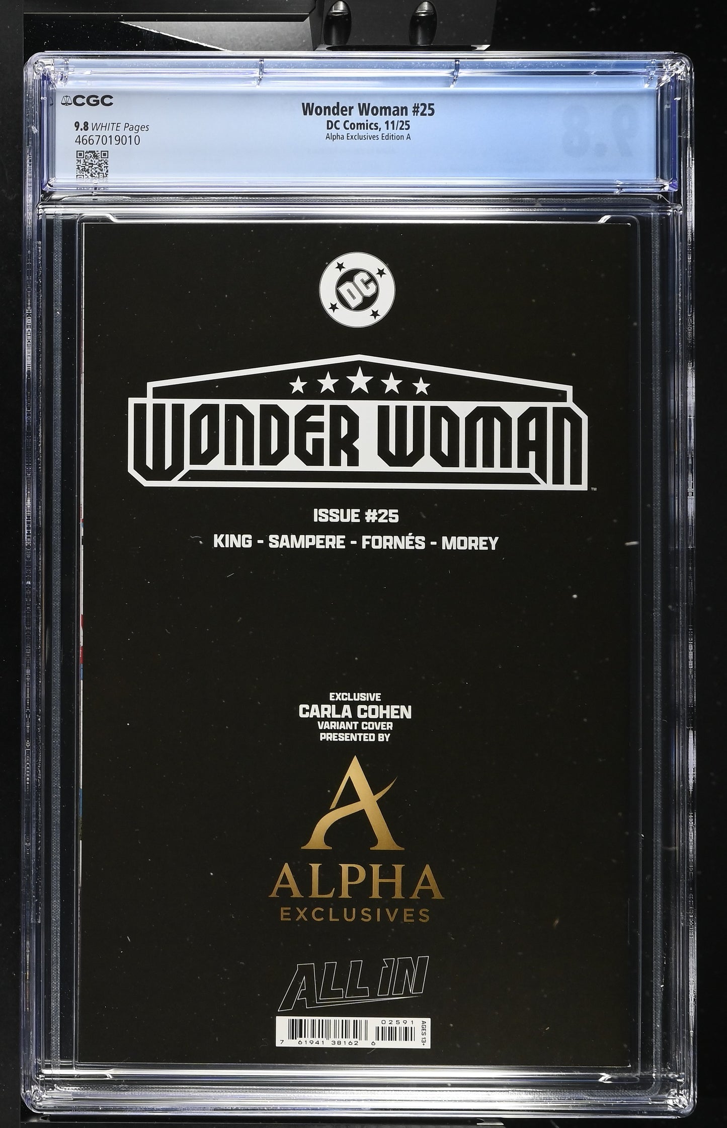 Wonder Woman #25 - Alpha Exclusives Carla Cohen Limited Variant Cover - CGC 9.8