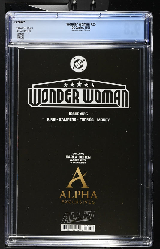 Wonder Woman #25 - Alpha Exclusives Carla Cohen Limited Variant Cover - CGC 9.8