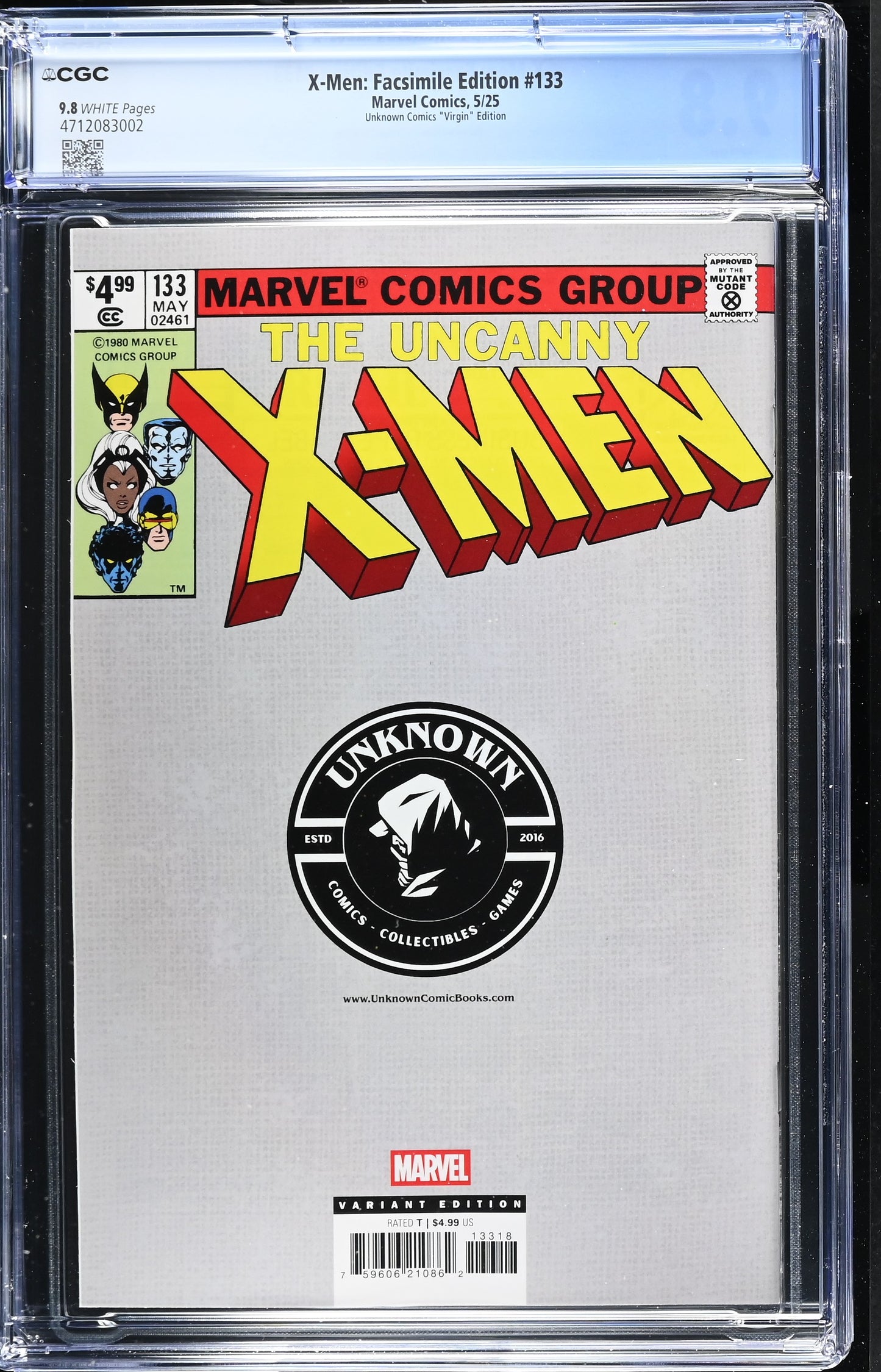 X-Men: Facsimile Edition #133 Virgin Variant. Unknown Comics Marvel CGC 9.8