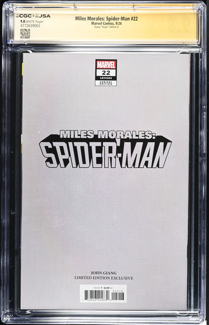 Miles Morales: Spider-Man #22 CGC 9.8 Giang "Virgin" Edition A