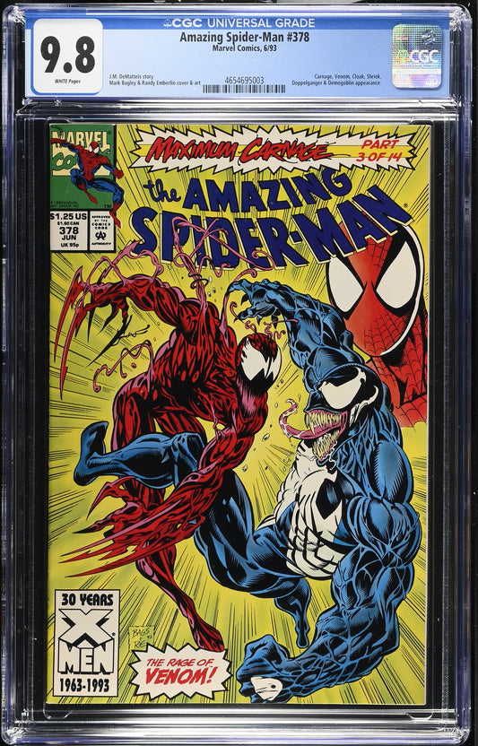 Amazing Spider-Man 378 6/93 Marvel Comics CGC 9.8