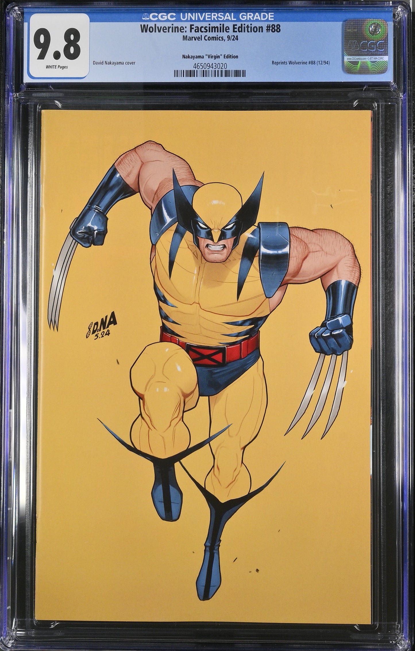 Wolverine #88 David Nakayama Facsimile Virgin Variant CGC 9.8