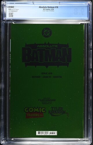 Absolute Batman #18 - Comic Traders / Tyler Kirkham Virgin Edition B - CGC 9.8