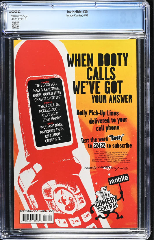 Invincible 30 CGC 9.8 4/06 Image Comics