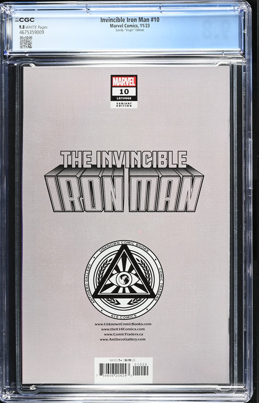 Invincible Iron Man 10 11/23 Marvel Comics Szerdy "Virgin" Edition