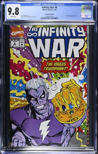 Infinity War #6 CGC 9.8 comic book 1992 - White pages - Infinity Guantlet