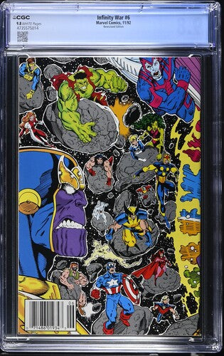 Infinity War #6 CGC 9.8 comic book 1992 - White pages - Infinity Guantlet