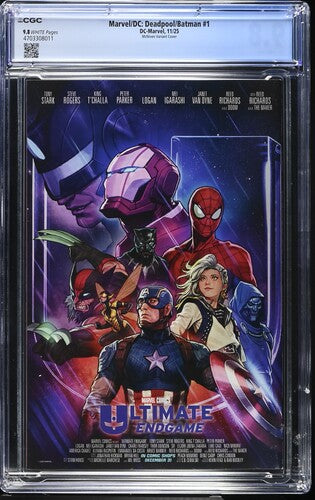 MARVEL/DC: DEADPOOL /BATMAN # 1 CGC 9.8 McNIVEN 1:25 Ratio VARIANT BEAUTY !