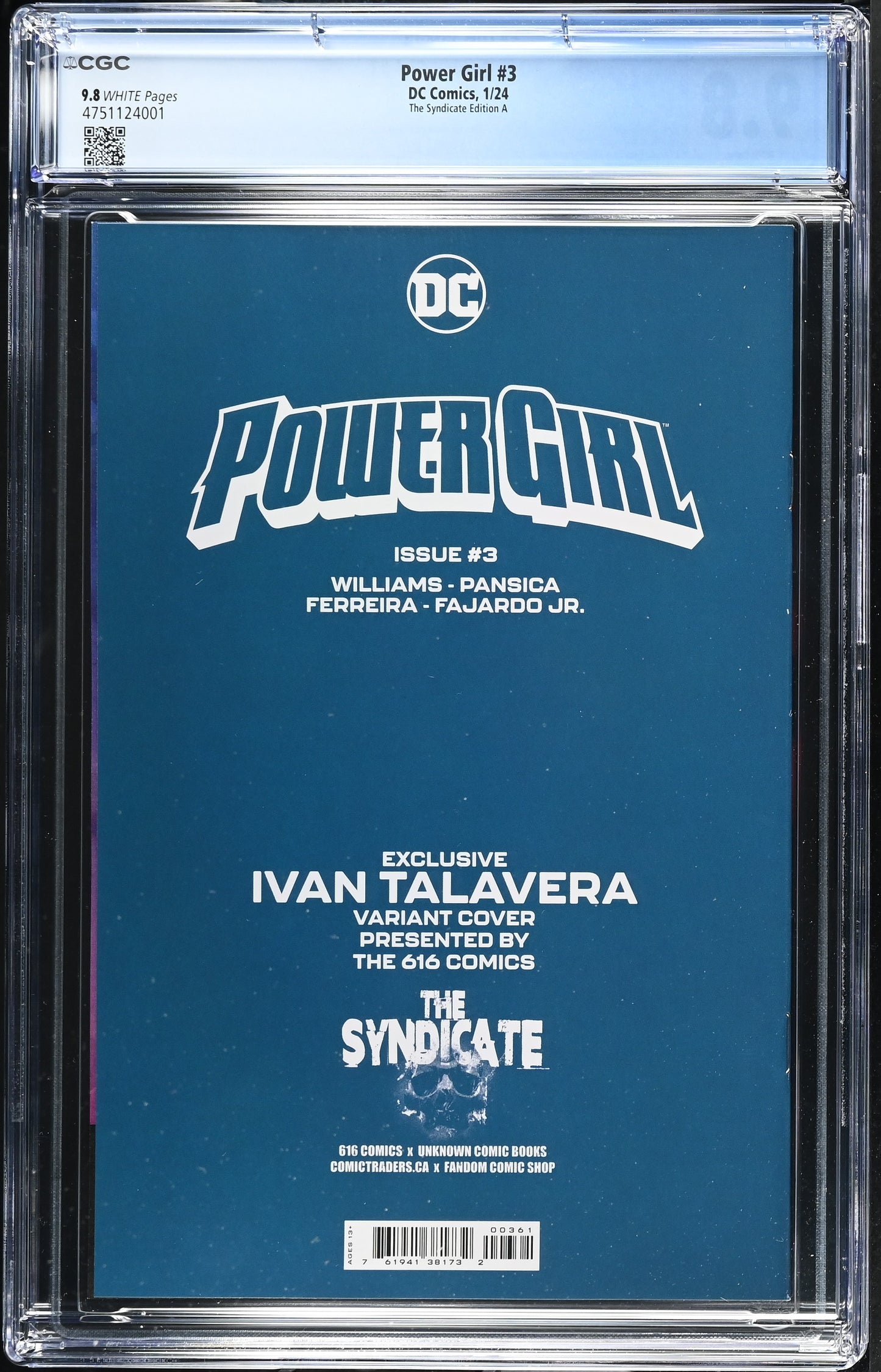 Power Girl #3 2024 DC CGC 9.8 Syndicate Edition A