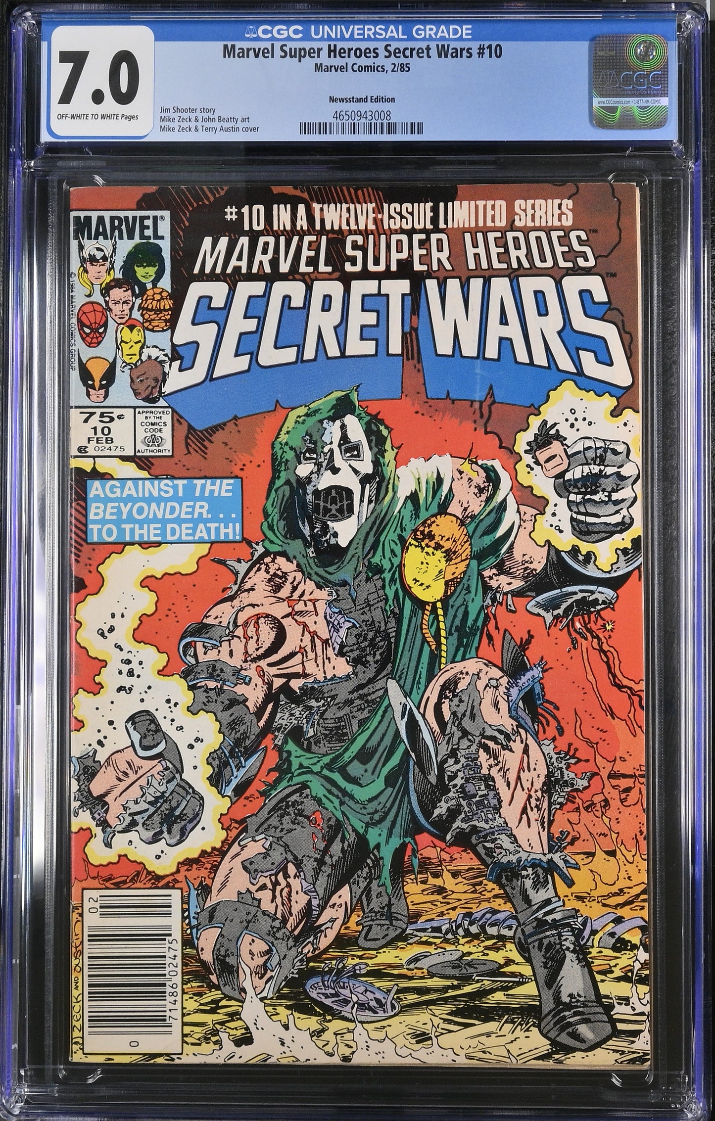 Marvel Super Heroes Secret Wars #10 Feb 1985 CGC 7.0 (NEWSSTAND)