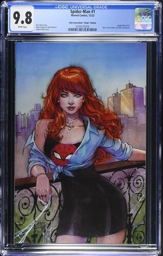 SPIDERMAN #1 VIRGIN VARIANT NYC 2022 EXCLUSIVE MARY JANE SPIDER- MAN CGC 9.8