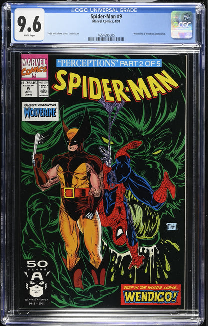 Spider-Man #9 Todd McFarlane Cover CGC 9.6 1991 Marvel Comics