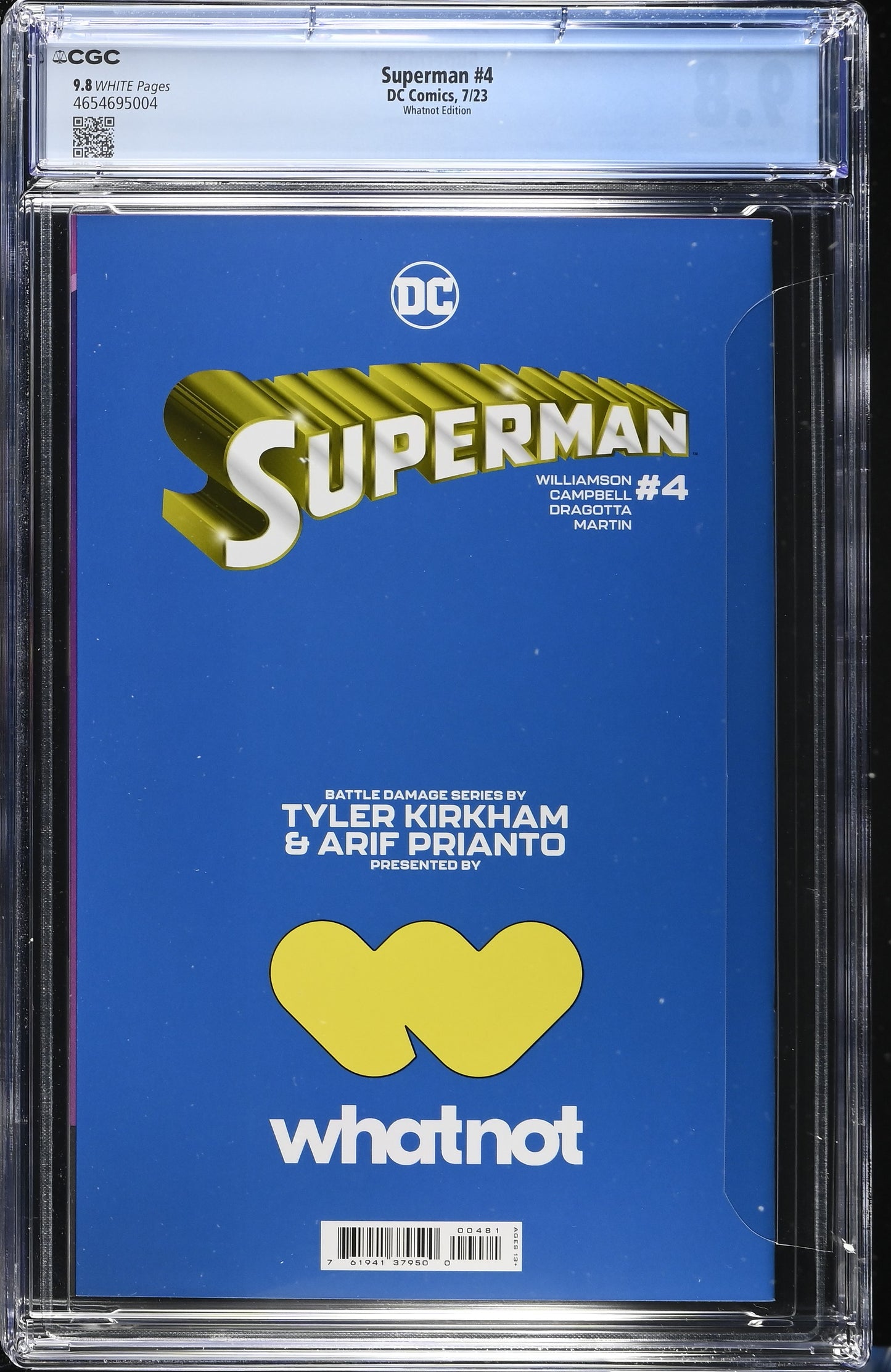 Superman #4 CGC 9.8 Battle Damage -Tyler Kirkham