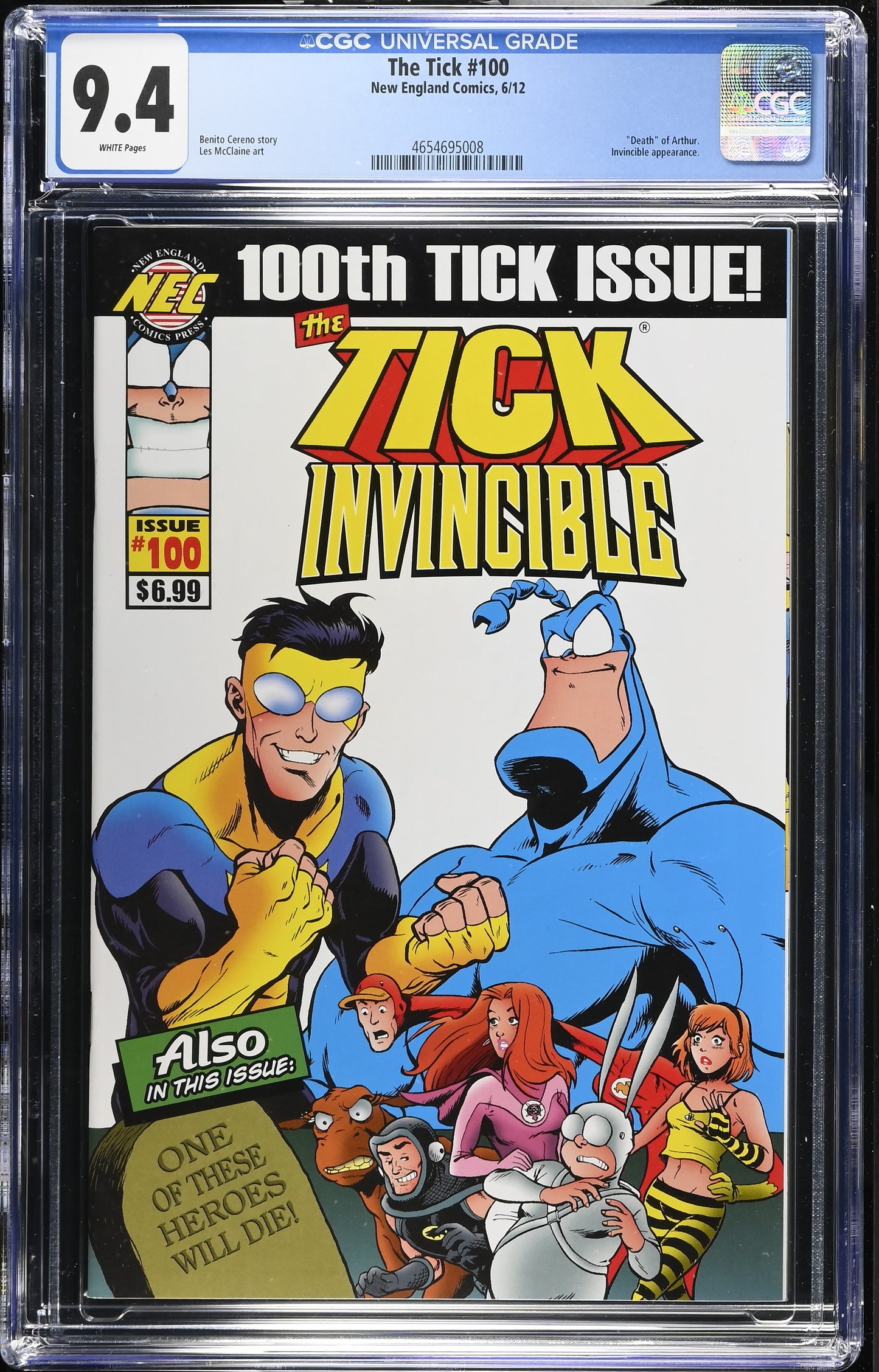 The Tick #100 (2012) CGC 9.4 Invincible app. Death of Arthur