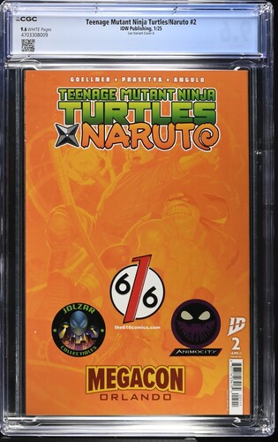 Teenage Mutant Ninja Turtles/Naruto #2 2025 CGC 9.6 Virgin Variant Cover