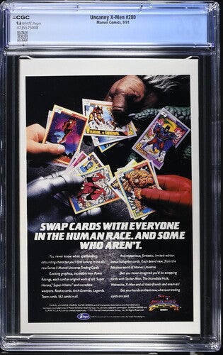 Uncanny X-Men #280 CGC 9.6 White Pages Bishop Gambit X-Men 1991