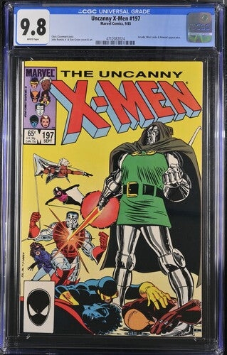 Uncanny X-men #197 CGC 9.8 NM/MT Doctor Doom Cover! Marvel Comics 1985